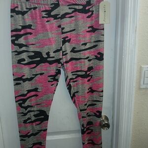 Eye Candy Gray,Pink, And Black Women Camouflage Leggings SZ 3X